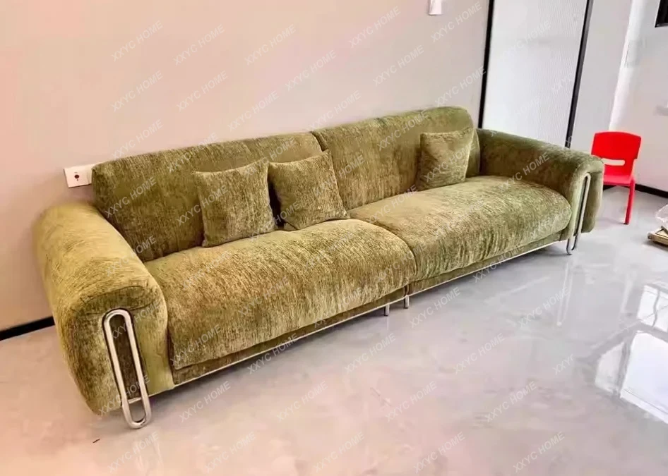 

Ретро-диван из ткани шенилл для гостиной, прямой, для небольшой квартиры
