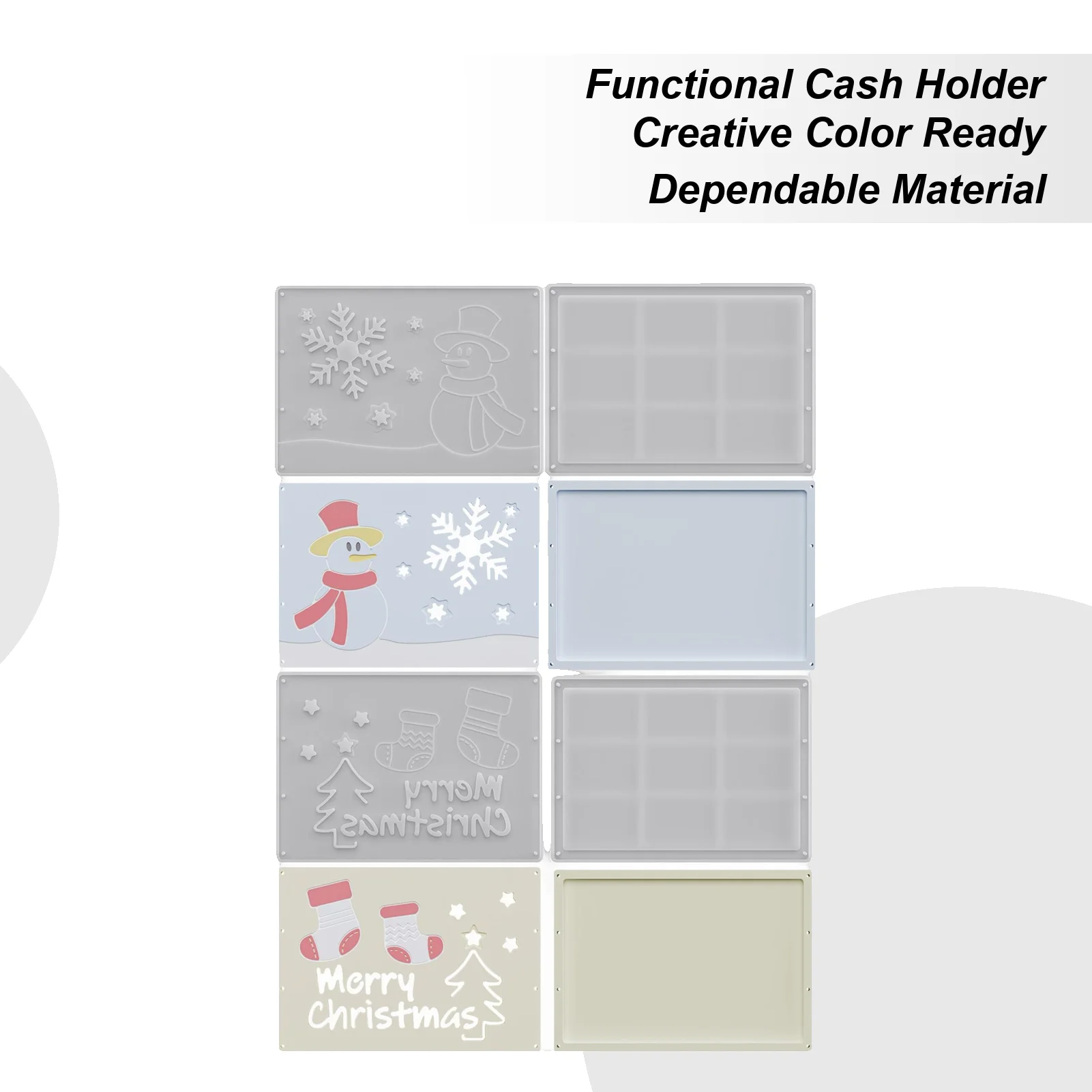 

Рождественский держатель для денег, силиконовая форма, 2 шт., формы для рукоделия, носок, снеговик, снежинка, праздничный держатель для денег, форма для гипсовой смолы