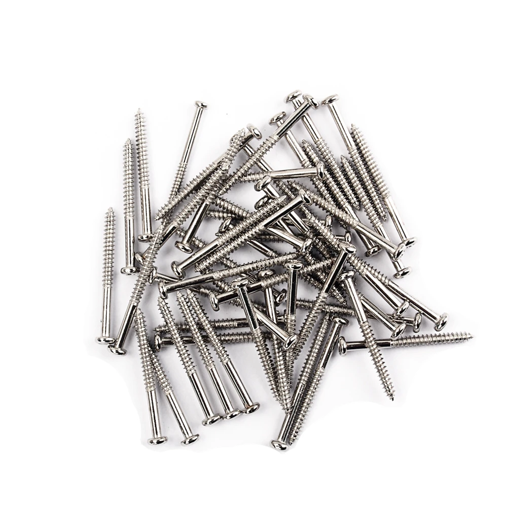 

50 pcs Pickup Screws 2.5Mm Thick Steel Plated For Pb Jb Humbucker Mounting Hardware Replacement Electric Bass Parts Guitar
