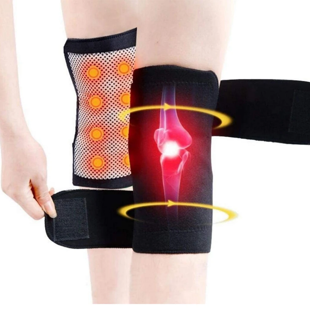 2pcs Self-heating Tourmaline Knee pad Magnetic Therapy Knee Support Belt Wrap Brace Pain Relief Bones Protection Health Care