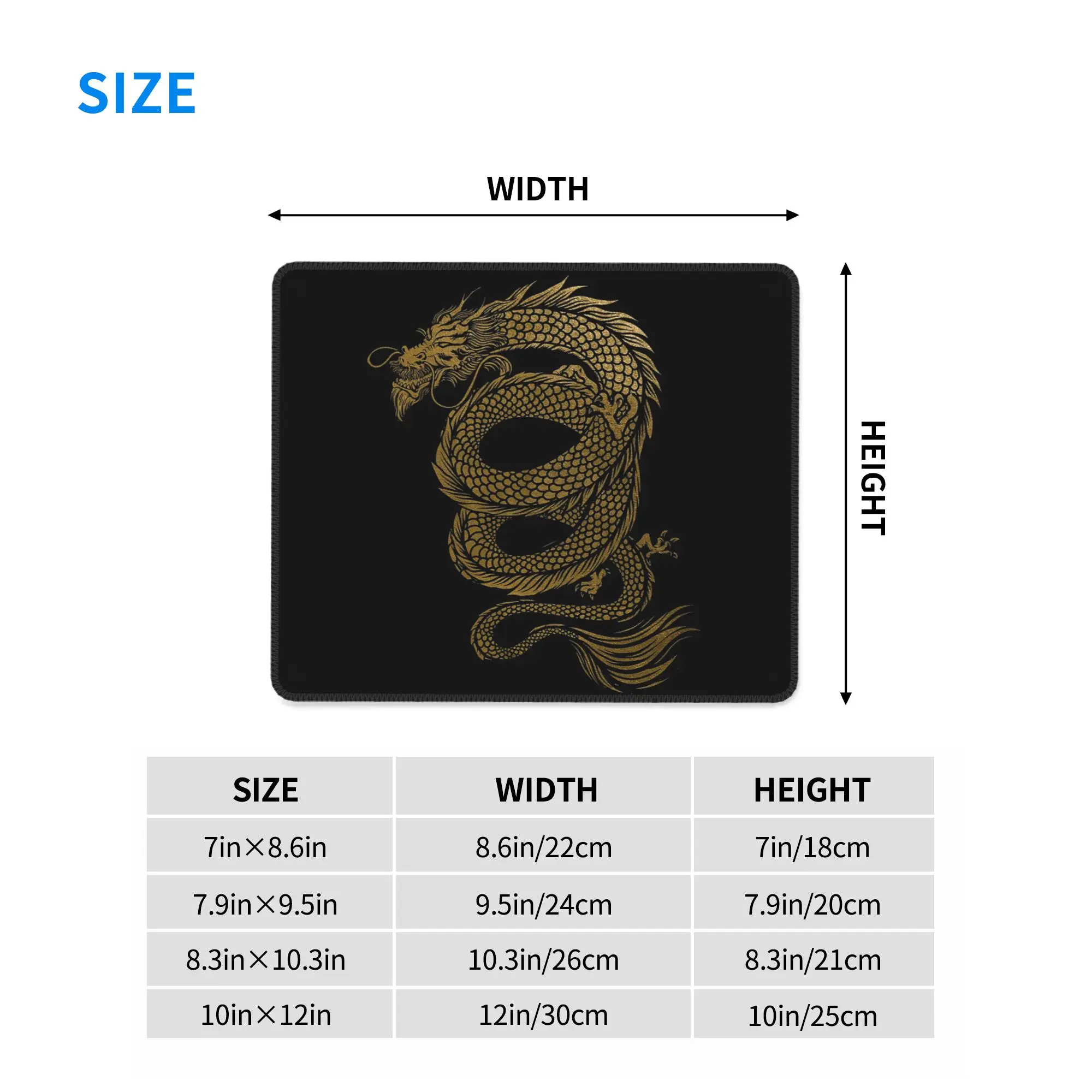 Golden Dragon Pattern Mouse Pad Computer Keyboard Mouse Mat Gamer PC Laptop Desk Mat Office Accessories Table Mats