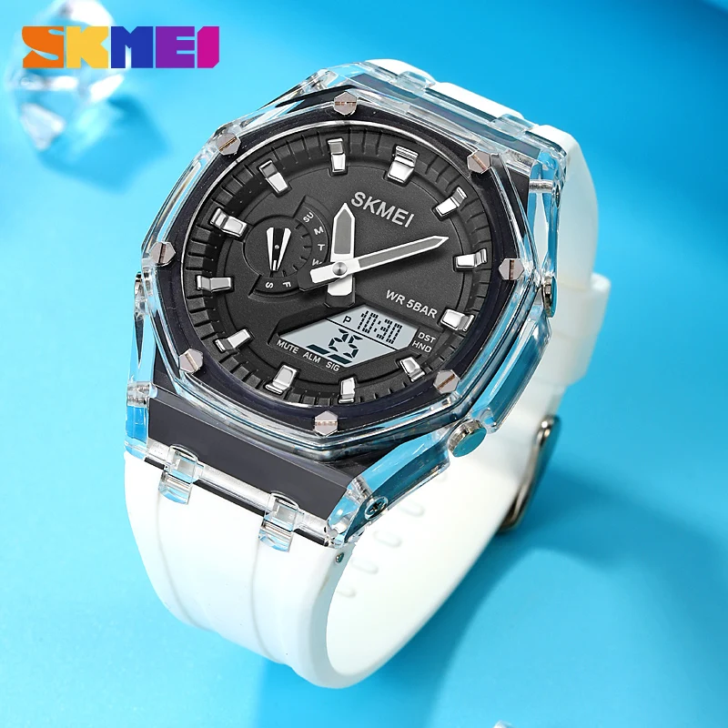 SKMEI Fashion Digital Watch Dual Time Sport Men\'s Watches Led Light Daylight Saving Time Waterproof 5 Alarm Clock