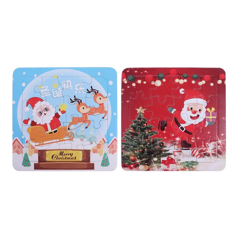 Teka-teki Natal Santa Claus mainan Puzzle buatan tangan mainan 3D teka-teki Santa Claus 3D Puzzle hewan natal Model teka-teki Jigsaw kartun