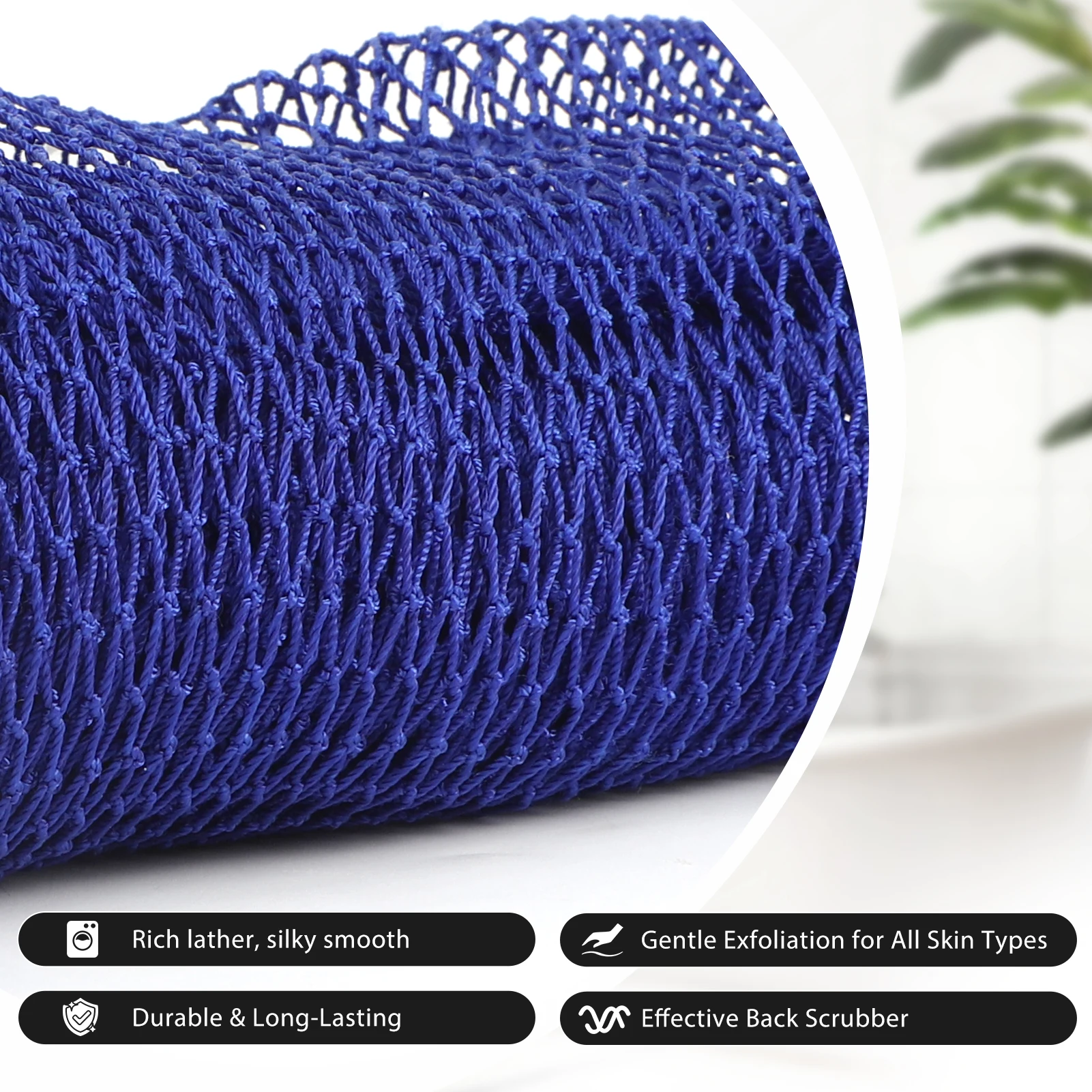 

SubSahara Authentic African Net Sponge - 2 Pieces Exfoliating Scrubber for All Skin Types, soap body wash shower gel body scrub