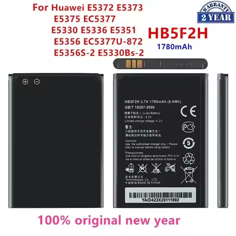 100% Orginal HB5F2H Battery 1780mAh For Huawei E5372 E5373 E5375 EC5377 E5330 E5336 E5351 E5356 EC5377U-872 E5356S-2 E5330Bs-2