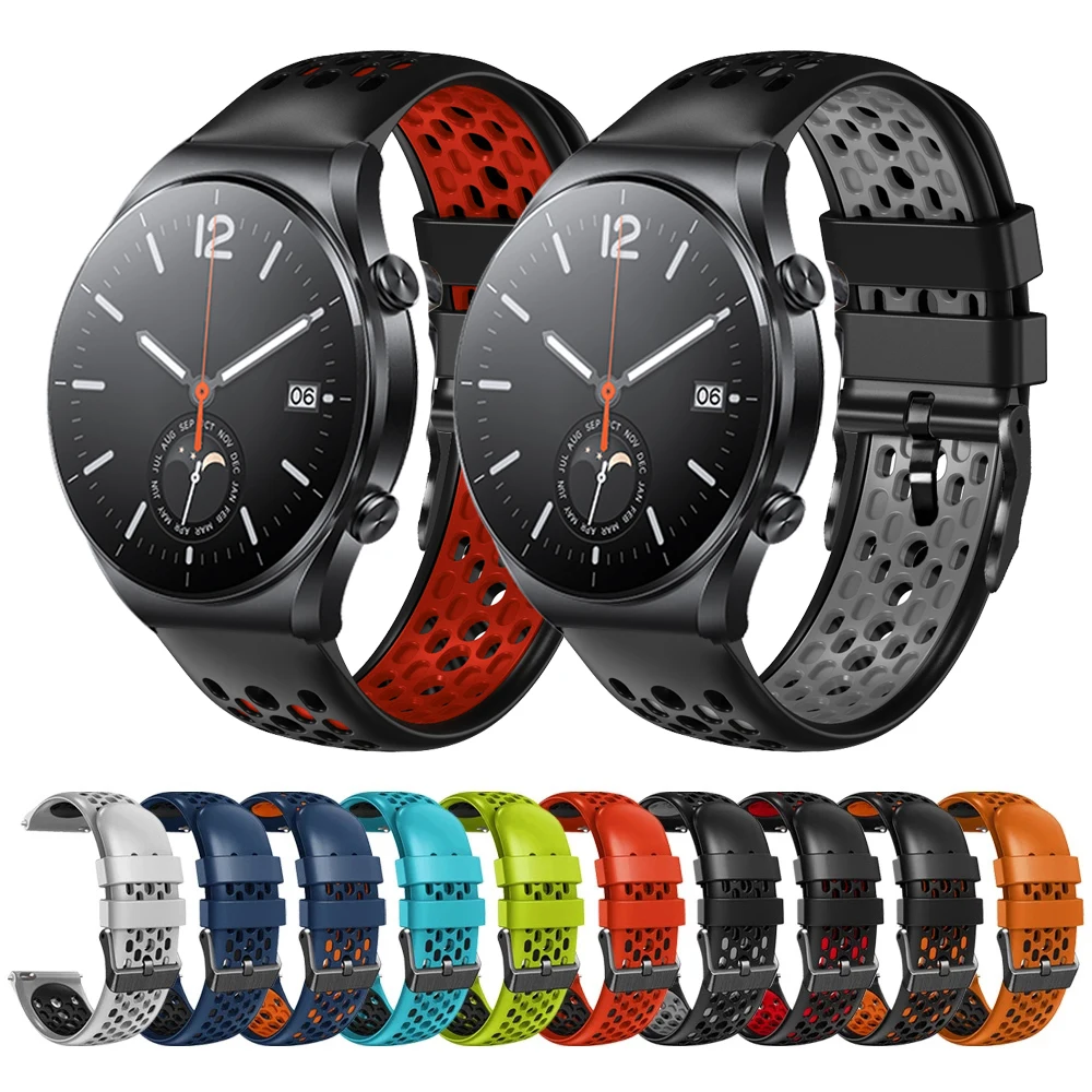 22mm Silicone Sport Breathable Strap For Xiaomi MiWatch S1 Band For Active Miwatch Color Bracelet Belt Watchband bands