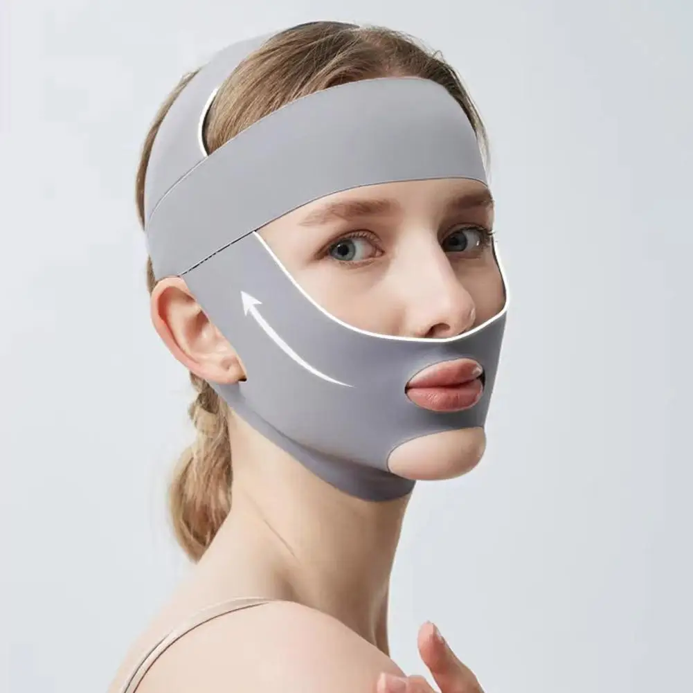 Banda Transpirable en V para Levantar el Rostro, Reafirmar y Tensar el Mentón, Reducir la Papada, Correa Adelgazante Anti-Flacidez para Uso Diario