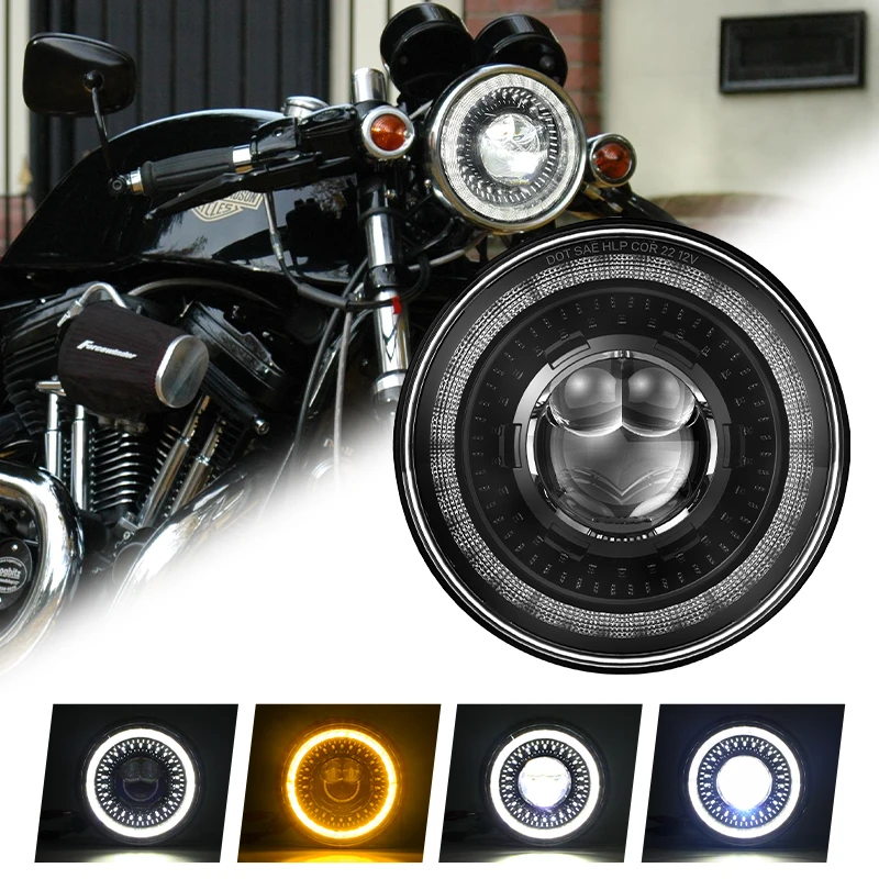 

7 Inch 60W DOT SAE E9 Motorcycle Headlight Hi/Lo Beam DRL For 93-08 Ducati Monster 1000 600 For Kawasaki Vulcan VN 500 750 800