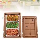 Insulated Food Pan Carrier Box Commercial Catering Chafing Dish Hot Cold 3 Pans