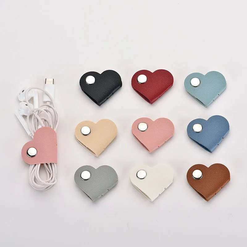 

Mini Heart Shape Cable Organizer Vintage Earphone Wire Data Line Clips Cable Winder Tie Cable Management Cord Organizer Office