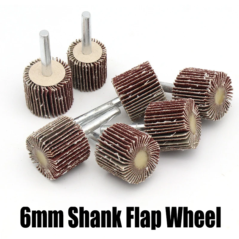 1pcs 25/30mm Flap Wheels 80#/120# Sanding Disc Grinding Mini Drill Sand Polishing Wheel 6mm Shank Rotary Tool Accessories