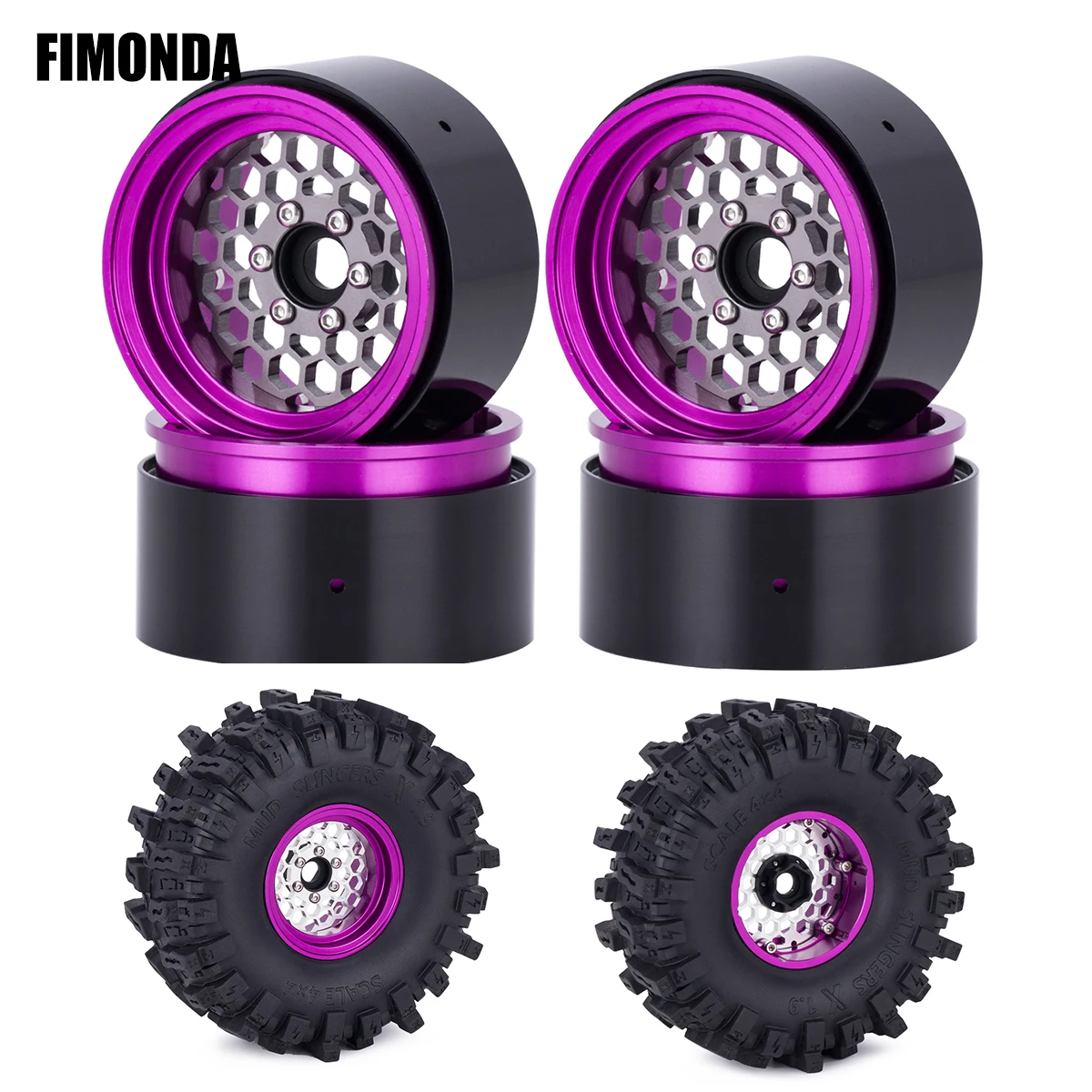 

4PCS Aluminum Alloy 1.9 Inch Beadlock Wheels Rims for 1/10 RC Crawler Axial SCX10 TRX4 TRX6 D90 VS4-10 Redcat Gen8 Upgrade Parts