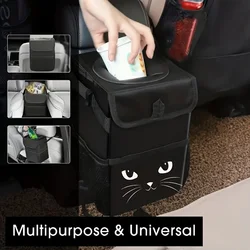 1pc Cat Pattern Car Trash Can With id, Rear Folding Car Storage Bag, Large Capacity, Suitable for Household Use and Car Use
