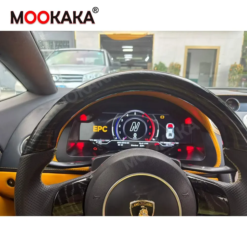 Carbon Fiber Car Digital Cluster for Lamborghini Gallardo 2003-2014 LCD Instrument Dashboard Radio Carplay Android Auto Headunit
