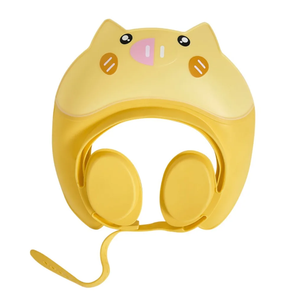 

Безопасная детская шапочка для душа в форме милого животного, регулируемая мягкая детская шапочка для шампуня, водонепроницаемая защита глаз и ушей, детская шапочка для ванны