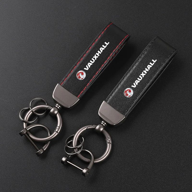 Deluxe Leather Keychain with Car Badge Keychain Pendant For VAUXHALL