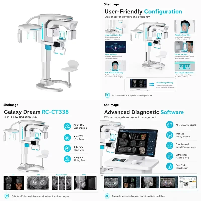 Galaxy Dream 4-in-1 FOV Motion Compensation AI Low Dose 0.05mm Digital Panoramic Imaging Scanner Equipment CBCT