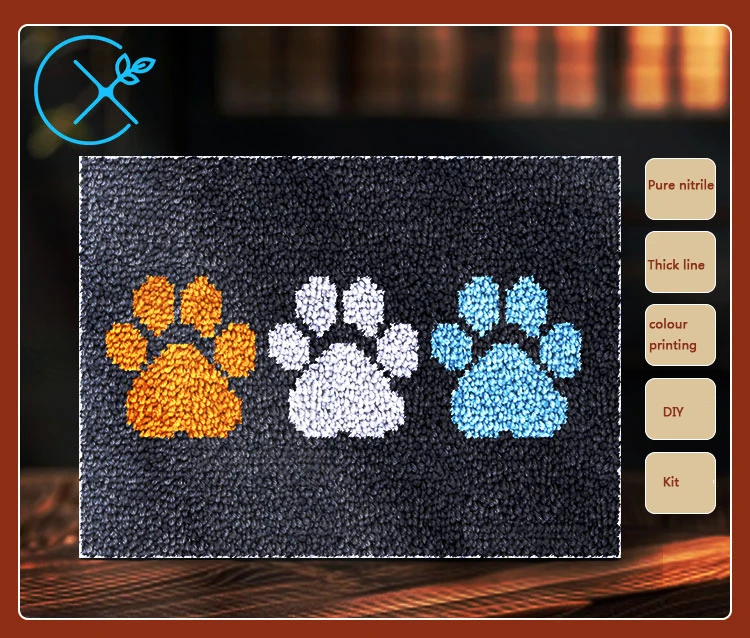 Latch hook rug kits with Pre-Printed Pattern Cross stitch embroidery kit Footprint Carpet with your needlework   69-102 Dogs