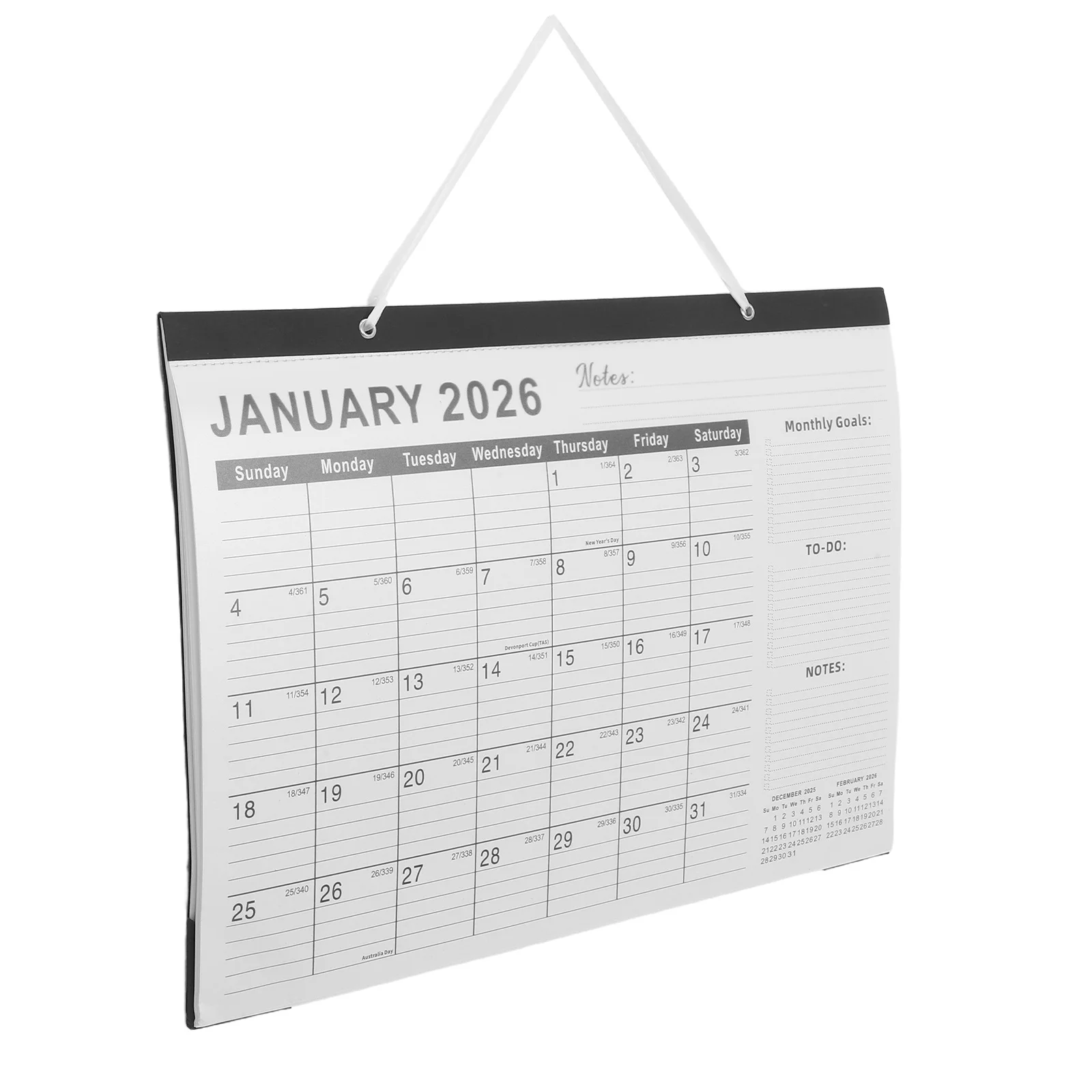 

18 Month Wall Calendar 2026-2027 Monthly Hanging Planner Large Date Blocks Holiday Calendar Family Office Business