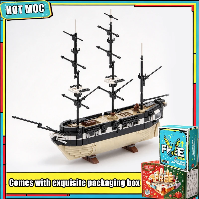 1620PCS Classic Historic Exploration Sailing Ship Model Puzzle Technology DIY Assembly Building Blocks Display Collection Gift