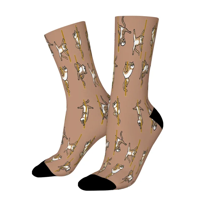 Cats Pole Dancing Club  Straight Socks Male Mens Women Winter Stockings Polyester Polyester