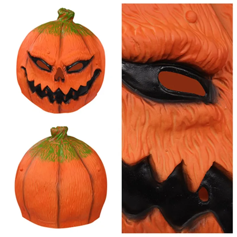 Látex Halloween Pumpkin Máscara para Adultos, Costume Acessórios, Adereços, Masquerade Capacete, Cosplay, Festa