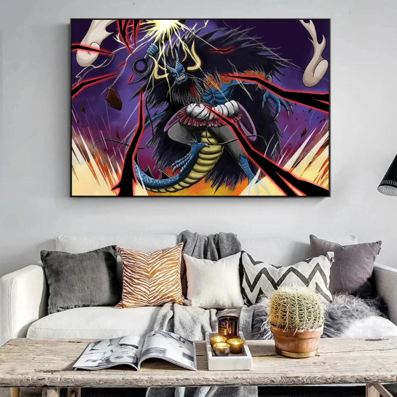 Four Emperors Kaido Classic Japanese Anime Characters One Piece Canvas Printing Wall Decorations Living Room HD Poster Art Print