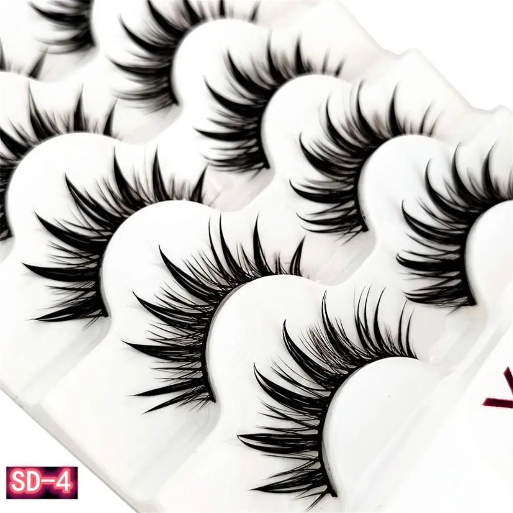 Eye Makeup Tools Handmade Craft Thick Long Soft Band Wispy Fluffy False Eyelashes 3D Faux Mink Eyelashes Thai Eyelashes