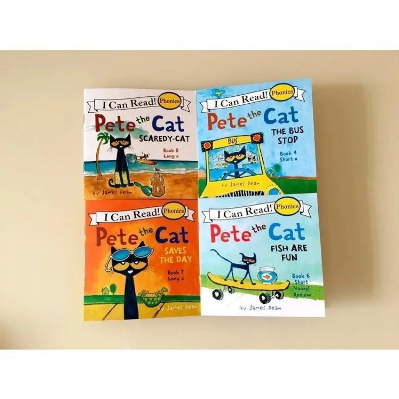 Eu Posso Ler O Pete Cat Livros Conjuntos para Crianças, Inglês Picture Story, Brinquedos Educativos, Livro de Leitura de Bolso, 12 Livro Set