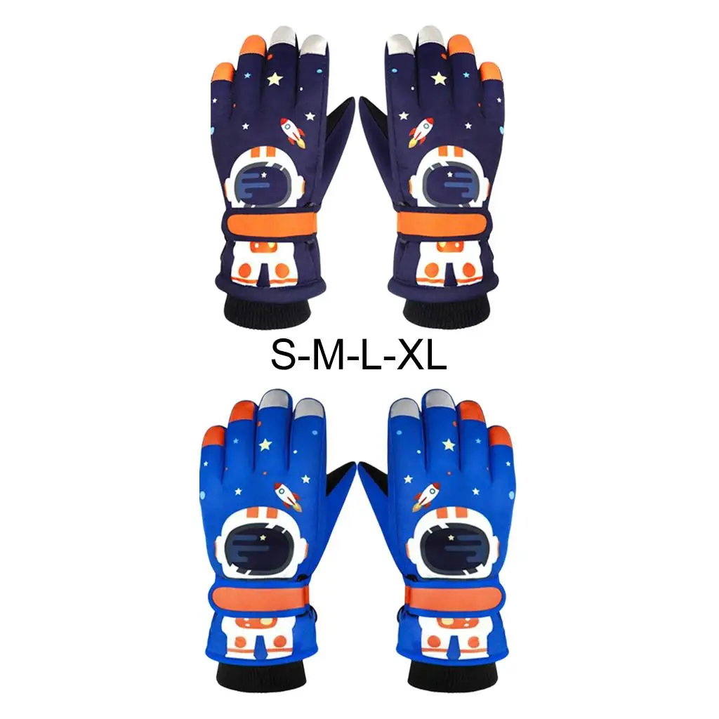 

Детские лыжные перчатки, водонепроницаемые, с сенсорным экраном для мальчиков и девочек, для холодной погоды, толстые зимние