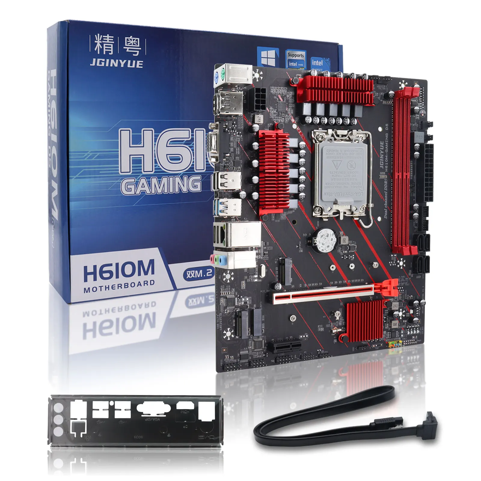 JGINYUE H610M Motherboard LGA1700 Support Intel Core i3/i5/i7/i9 12th 13th Processor Dual channel DDR5 RAM H610M GAMING D5