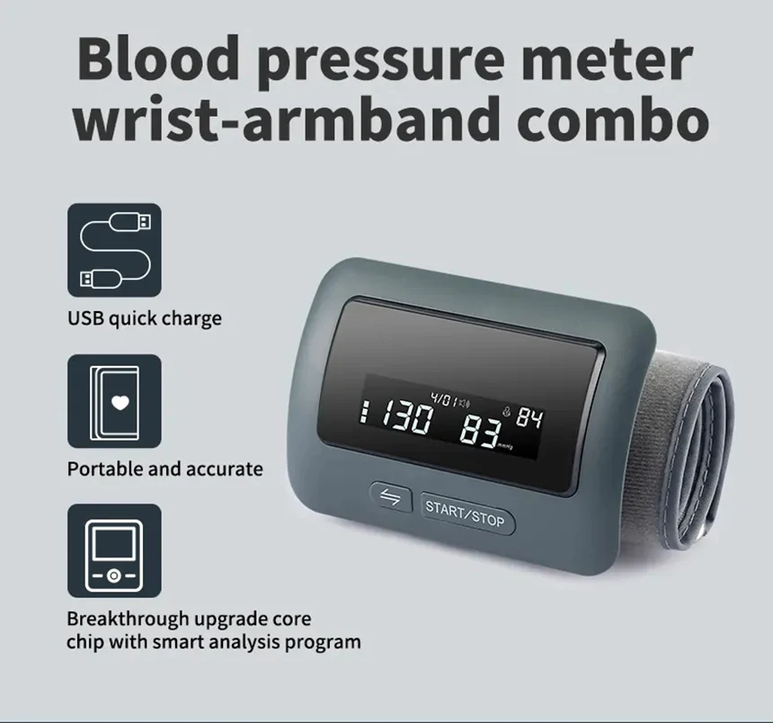 Bluetooth English and Russian voice automatic blood pressure monitor, LED large screen heart rate and blood pressure monitor