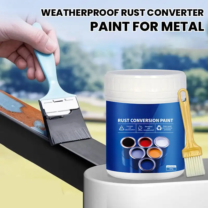 Waterbased Color Change Rust Conversion Paint Anti-Rust Paint Wear Resistance Waterproof Rustproof Garden Landscaping Protection