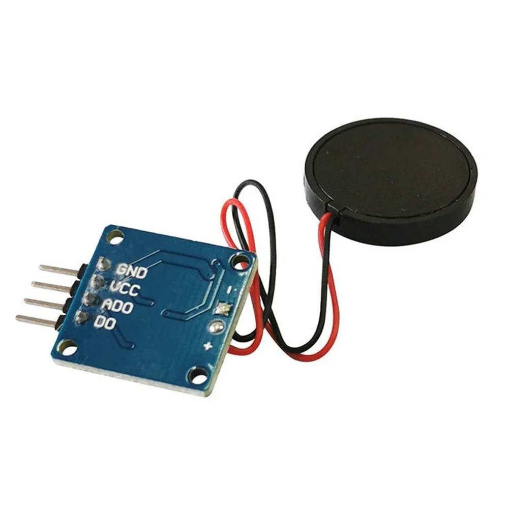 4PCS Vibration Sensor Module with Piezoelectric Buzzer and Electronic Vibration Switch for Arduino Pi DIY Projects