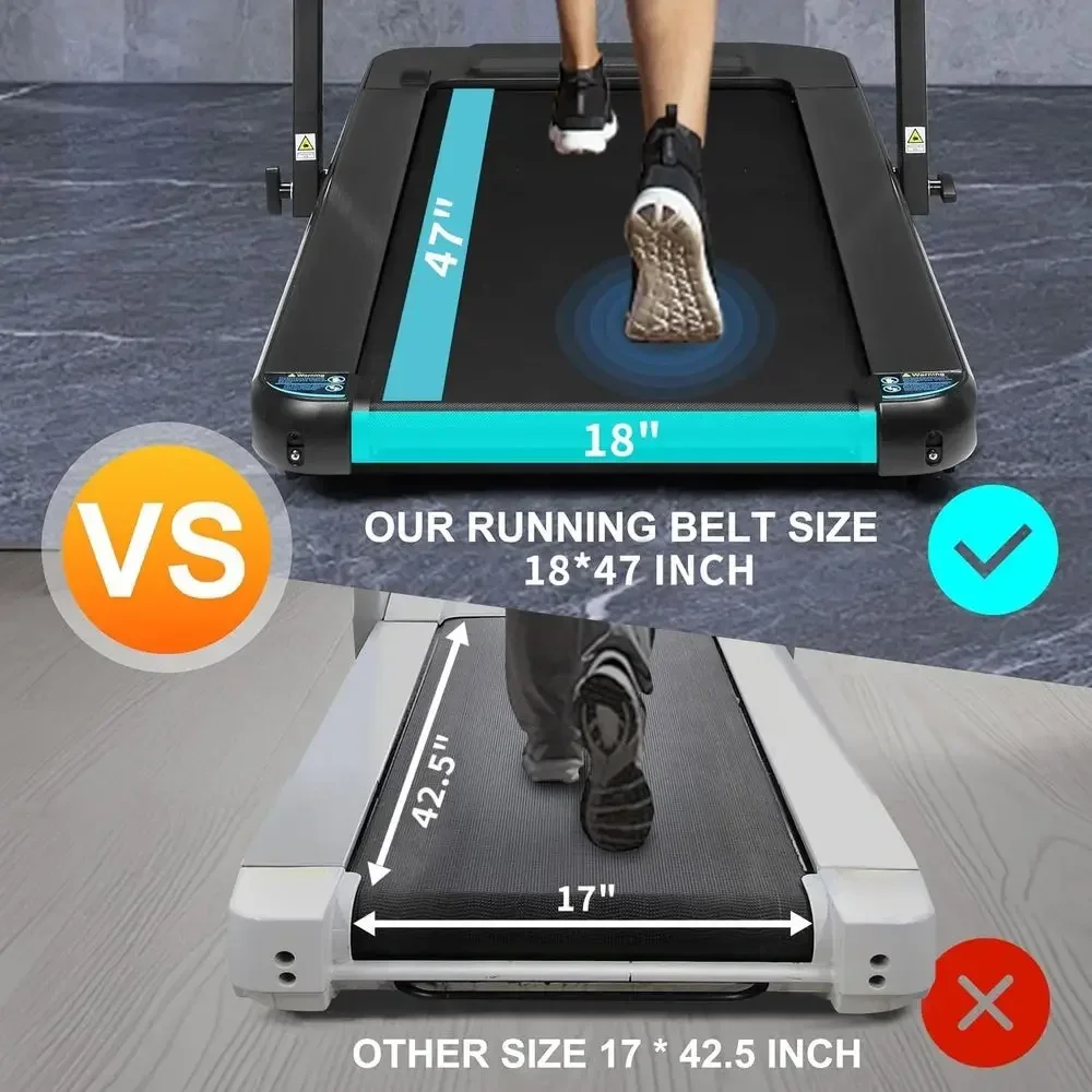 3-in-1 Foldable Treadmill with Auto Incline, 18 Wide Belt, Under-Desk Walking Pad, Remote, Speaker, 265 lbs Capacity view 2