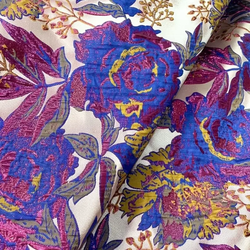 

Фиолетовая орхидея, большое пионное жаккардовое платье с тиснением, платье Cheongsam, ветровка, парчовая ткань, ширина 145