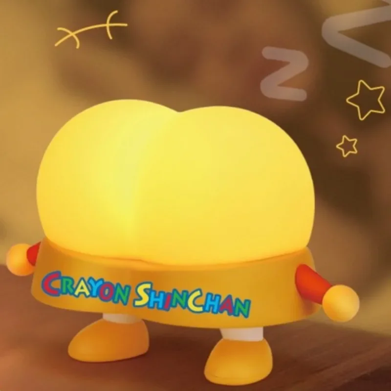 

Crayon ShinChans Cute Silicone Butt Pat Night Light USB Rechargeable 3 Modes Dimmable Soft Warm Bedside Lamp for Kid Adults Gift