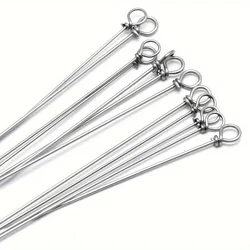 100 pieces/bundle of fishing gear, stainless steel Luya rotating sequin connector, outdoor fishing mouth curved steel wire