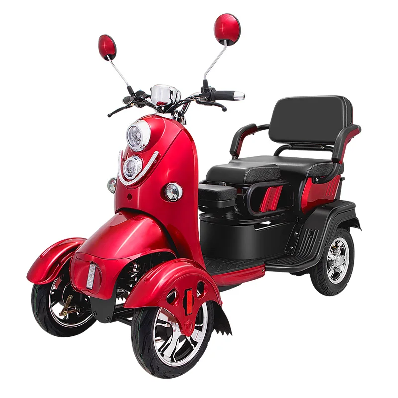 Four-Wheel Three-Seat Electric Battery Motorcycle Elderly Home Pick-up Children Disabled