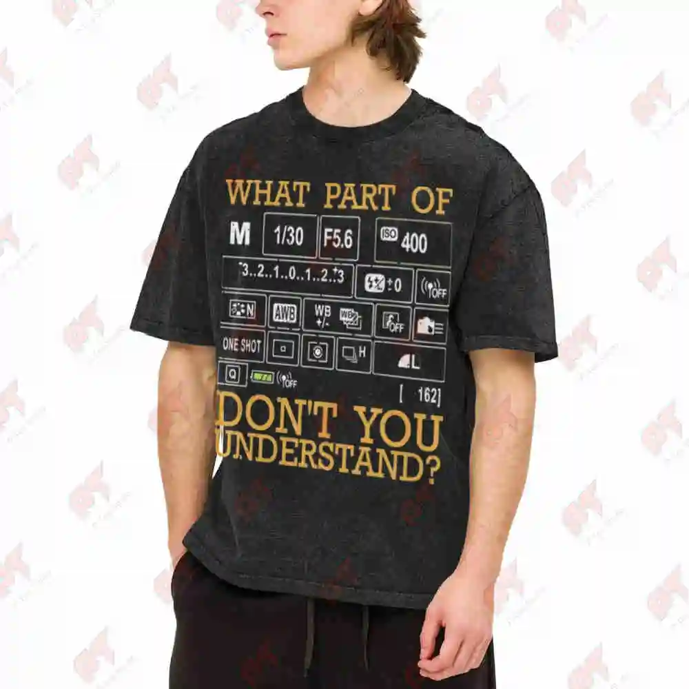 Photographer Funny Design Vintage Washed Tee Pure Cotton T-Shirt