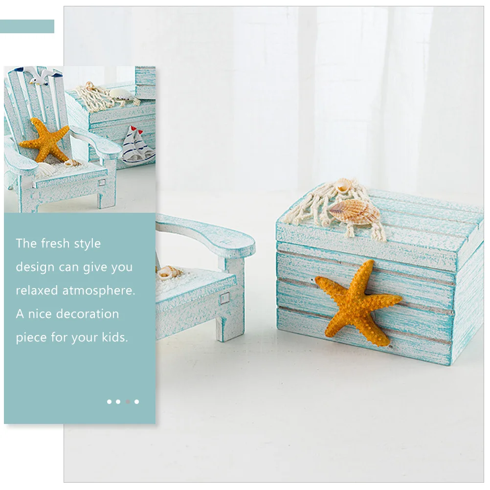 

Beach Chair Decoration Decorations Theme Room Furniture Ornament Mini Pine Wood Office