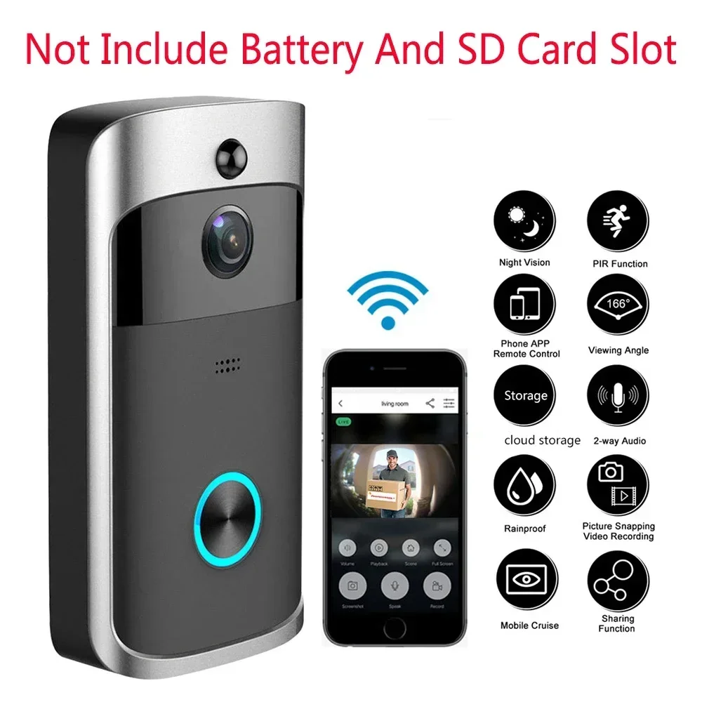 Smart WIFI Video Doorbell Camera Wireless Operated Motion Detector Audio & Speaker Night Vision Remote monitor for iOS&Android