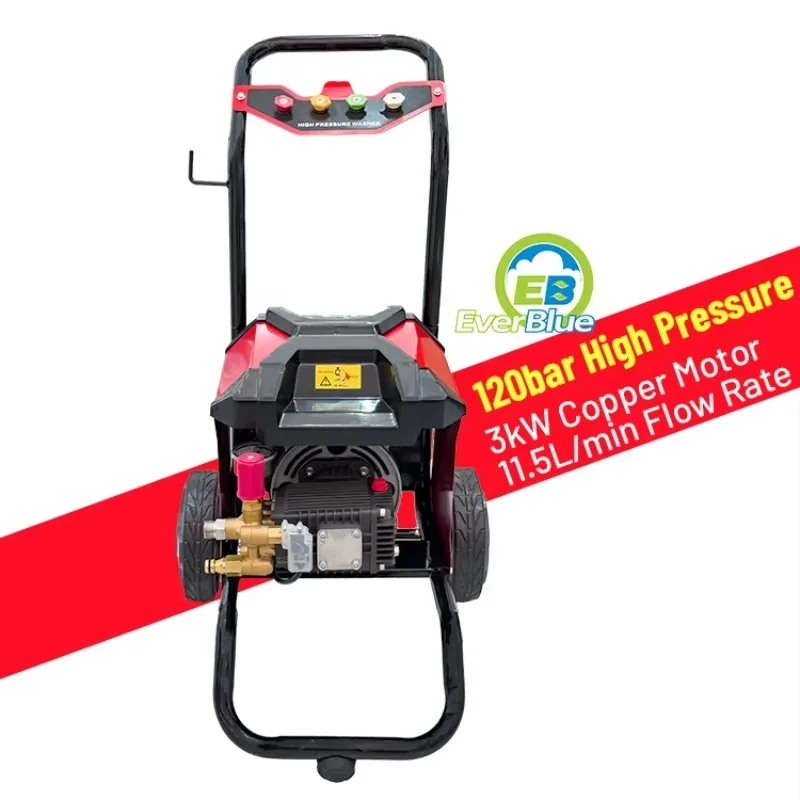 Customized 3000W Variable Frequency High Pressure Cleaner With 120Bar Max Pressure & 11.5L/min Flow For Courtyard Wall Cleaning