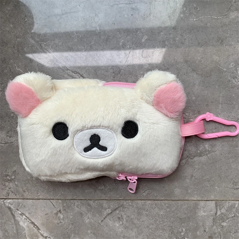 Rilakkuma Korilakkuma حقيبة الهاتف الذكي القطيفة الحقيبة المرأة أنيمي الدب الوجه Kawaii لطيف حامل قضية الهاتف المحمول