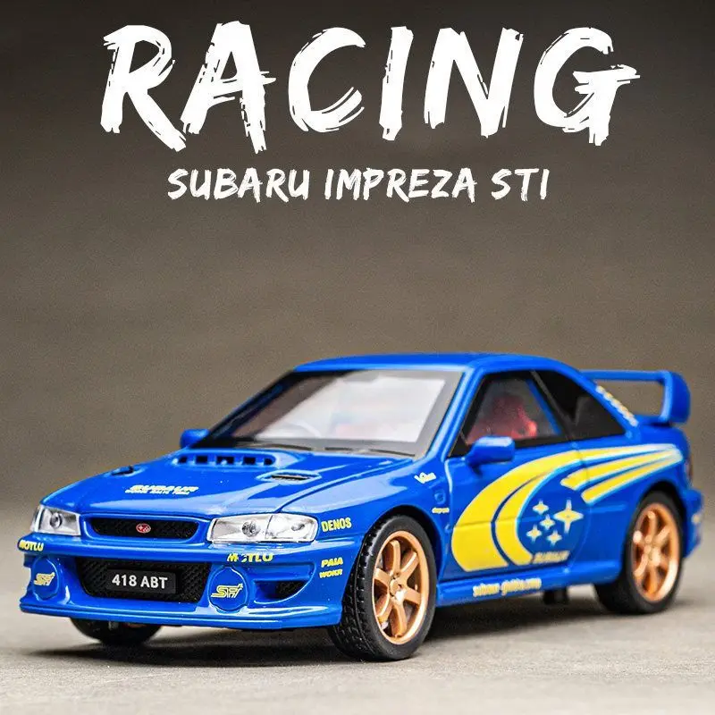 1:32 Alloy Car Model For Subaru Impreza Rally Car Diecast Racing Vehicle With Pull Back Sound Light Collectible Gift For Fans