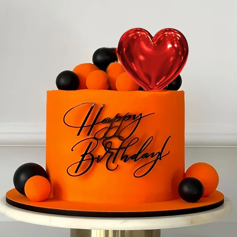 13 шт., круглый шар, топпер для торта «С Днем Рождения», черный акриловый топпер для детского праздничного торта, украшение для десерта, крем, принадлежности для выпечки