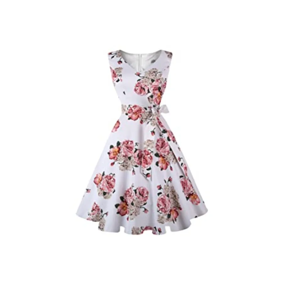 

Dressever Women's 50s 60s Vintage Sleeveless Cocktail Party Dress with Pockets