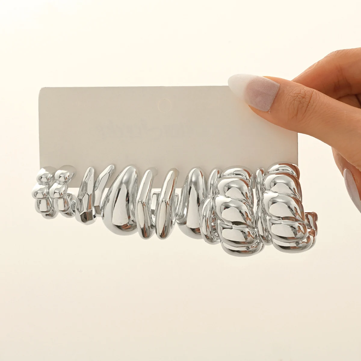 Women's Irregular C Shape Hoop Stud Earrings