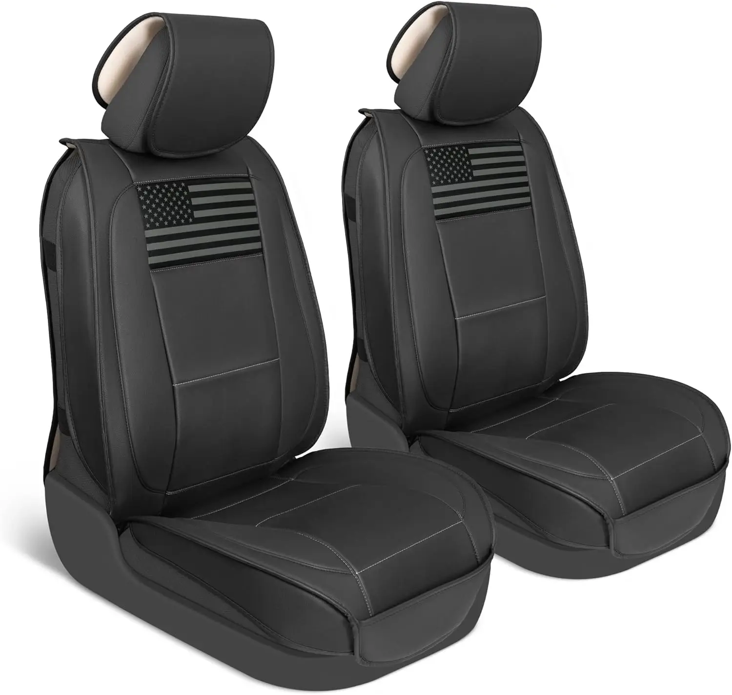 

American Black Flag Seat Covers for Trucks, Cars, & SUV - Napa Leather US Car Seat Covers American Flag Truck Accessories - Car