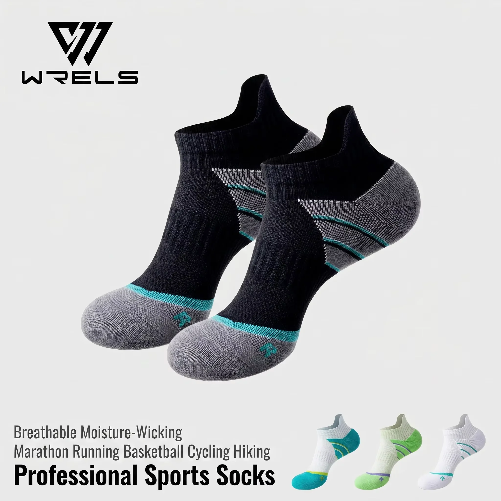 Athletic Sock Cushion - WRELS 1/2/3Pairs Ankle Socks Cushioned Running